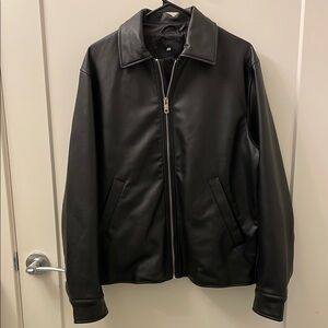 H&M Black imitation Leather Biker Jacket